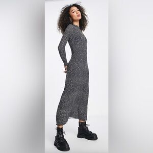 Topshop - Mesh Keyhole Midi Dress - Size UK L (US 12)